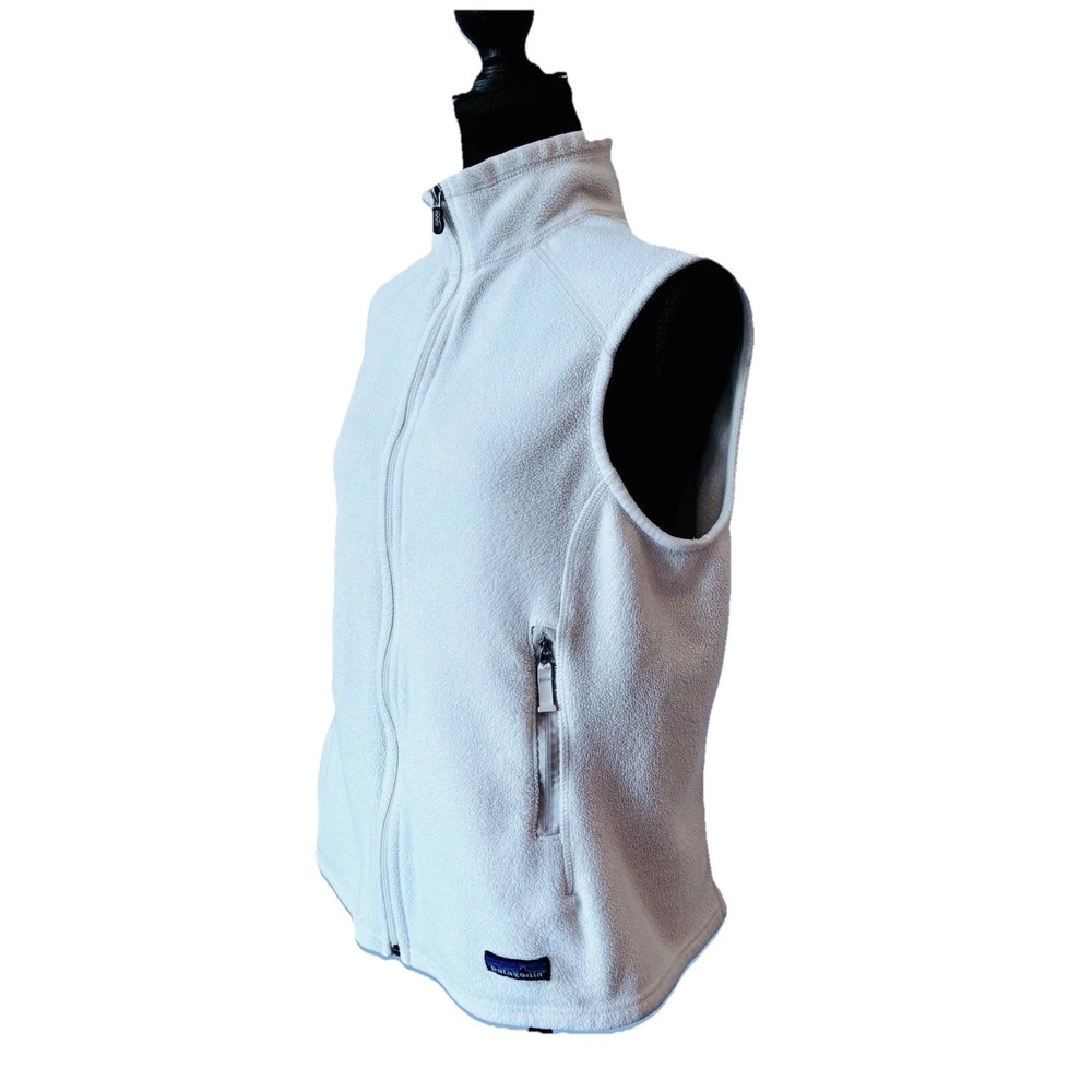 Patagonia Synchilla Fleece Vest Cream Zip Front Soft Warm Outdoor  Size Large - Picture 5 of 11